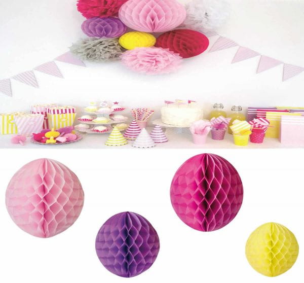 JaBaDaBaDo 4 Wabenball Rosa Pink 21-36cm Papier-Kugel Honeycomb Z17155